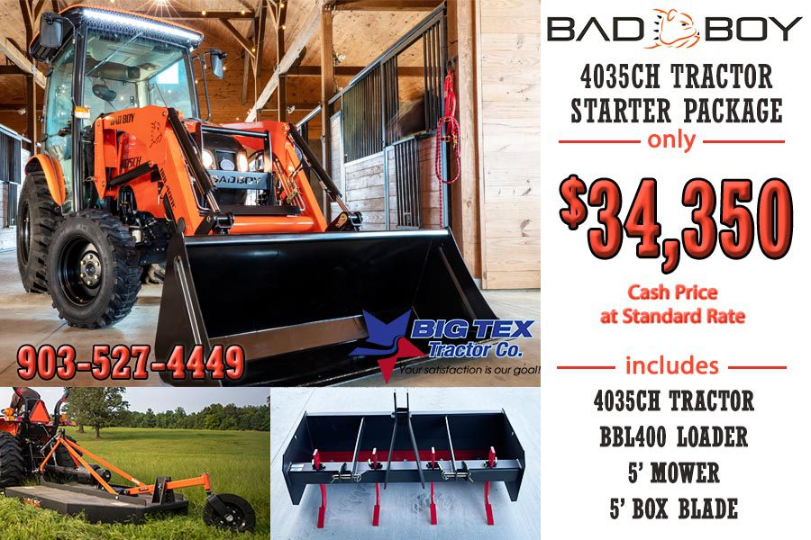 BAD BOY 4035CH STARTER TRACTOR PACKAGE DEAL